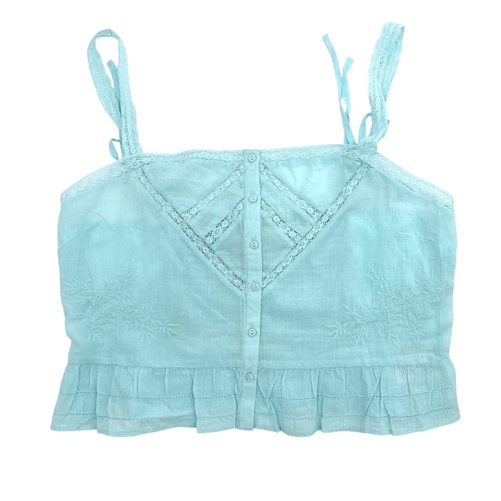 American Eagle Embroidered Camisole Top Women M Blue Festival Romantic
Renfaire
